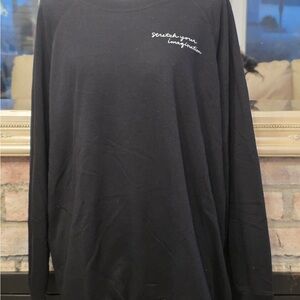 Old Navy Black Long Sleeve Tee with White Text
